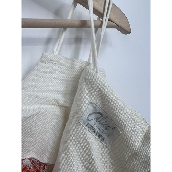 Vintage Alice Of California White Bold Graphic Floral Dress Small Double Strap - Picture 3 of 5